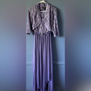 Elegant Purple Dress with Jacket